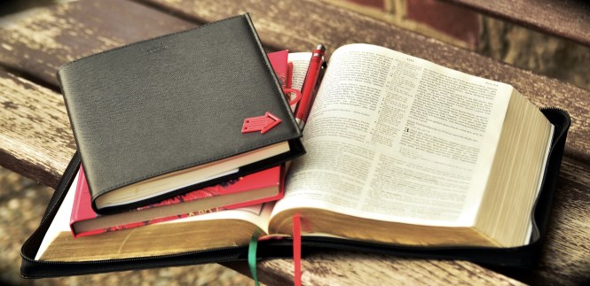 Bible and notebook